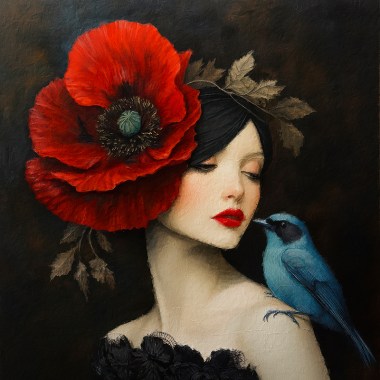 Dame - klaproos - vogel